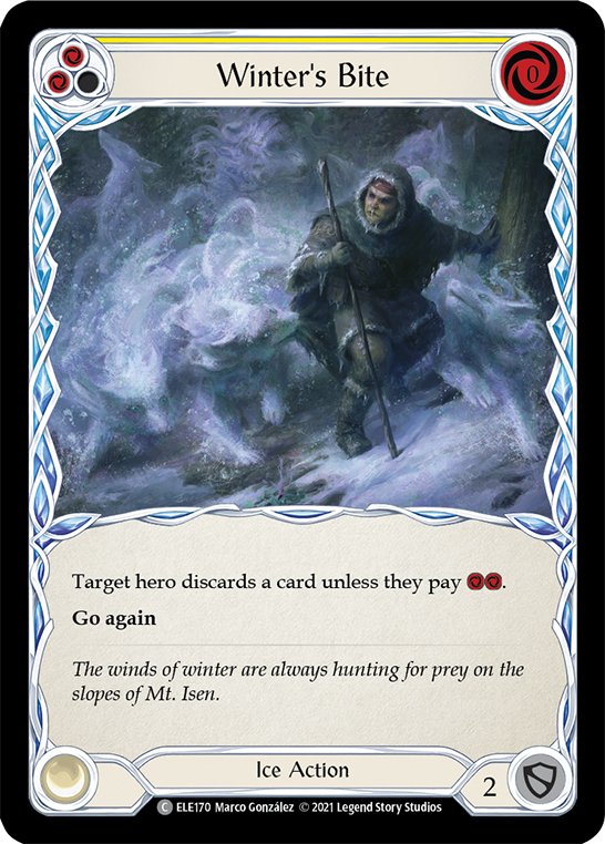 Winter's Bite (Yellow) [ELE170] (Tales of Aria)  1st Edition Rainbow Foil | Devastation Store