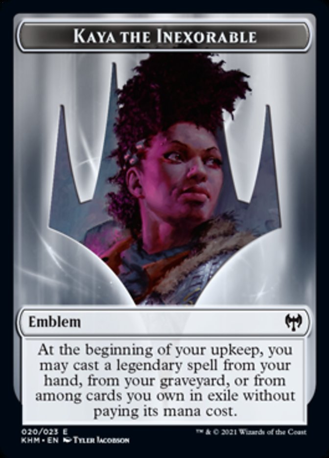 Kaya the Inexorable Emblem [Kaldheim Tokens] | Devastation Store