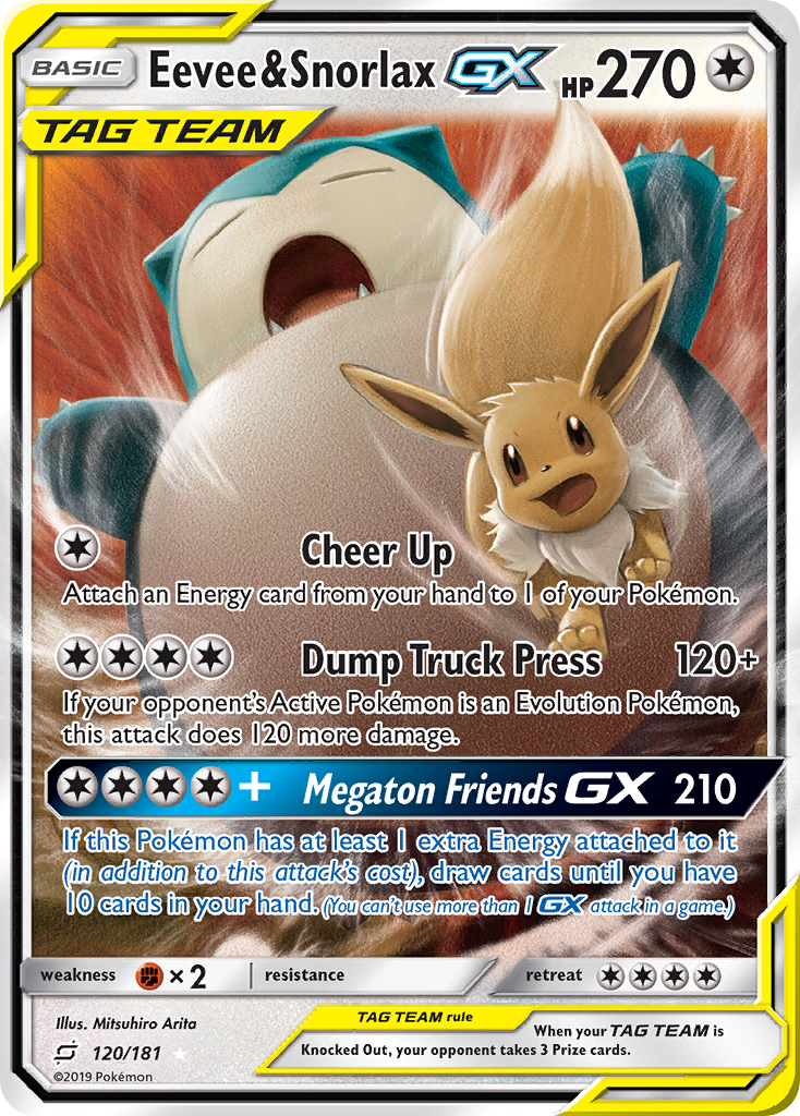 Eevee & Snorlax GX (120/181) [Sun & Moon: Team Up] | Devastation Store