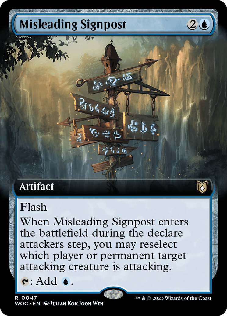 Misleading Signpost (Extended Art) [Wilds of Eldraine Commander] | Devastation Store