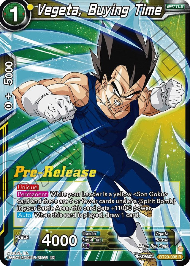 Vegeta, Buying Time (BT20-098) [Power Absorbed Prerelease Promos] | Devastation Store