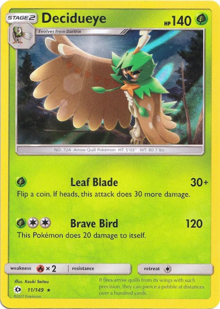 Decidueye (11/149) (Water Web Holo) [Sun & Moon: Base Set] | Devastation Store