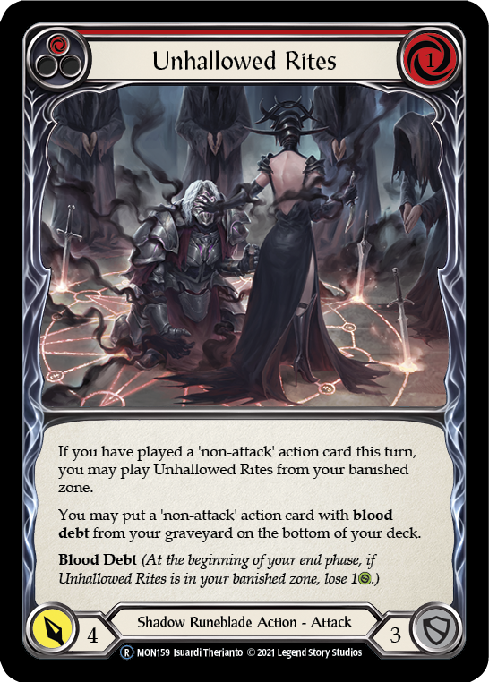Unhallowed Rites (Red) (Rainbow Foil) [U-MON159-RF] Unlimited Edition Rainbow Foil | Devastation Store