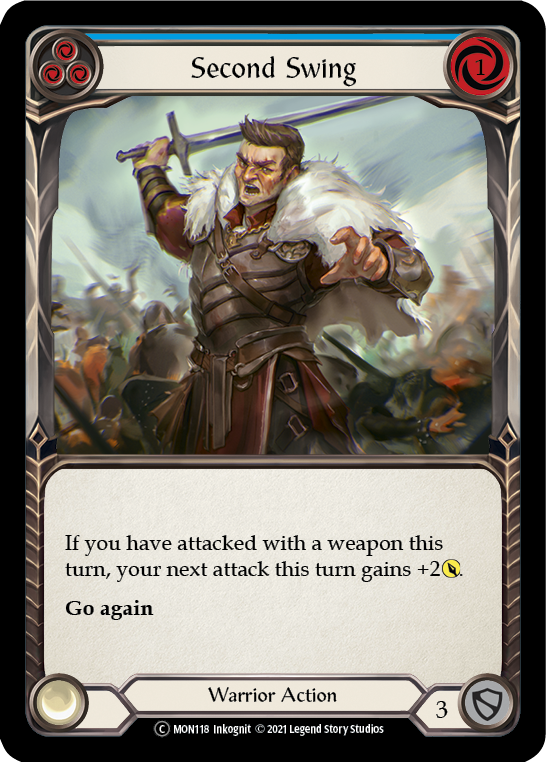 Second Swing (Blue) (Rainbow Foil) [U-MON118-RF] Unlimited Edition Rainbow Foil | Devastation Store