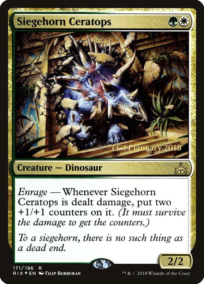 Siegehorn Ceratops [Rivals of Ixalan Prerelease Promos] | Devastation Store