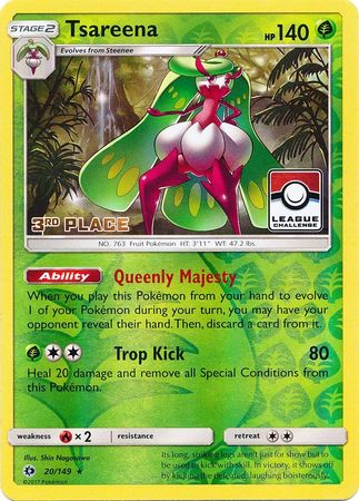 Tsareena (20/149) (League 3rd Place) [Sun & Moon: Base Set] | Devastation Store