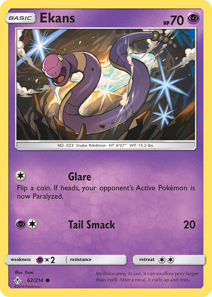 Ekans (62/214) [Sun & Moon: Unbroken Bonds] | Devastation Store