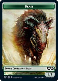 Beast // Saproling Double-sided Token [Core Set 2021 Tokens] | Devastation Store