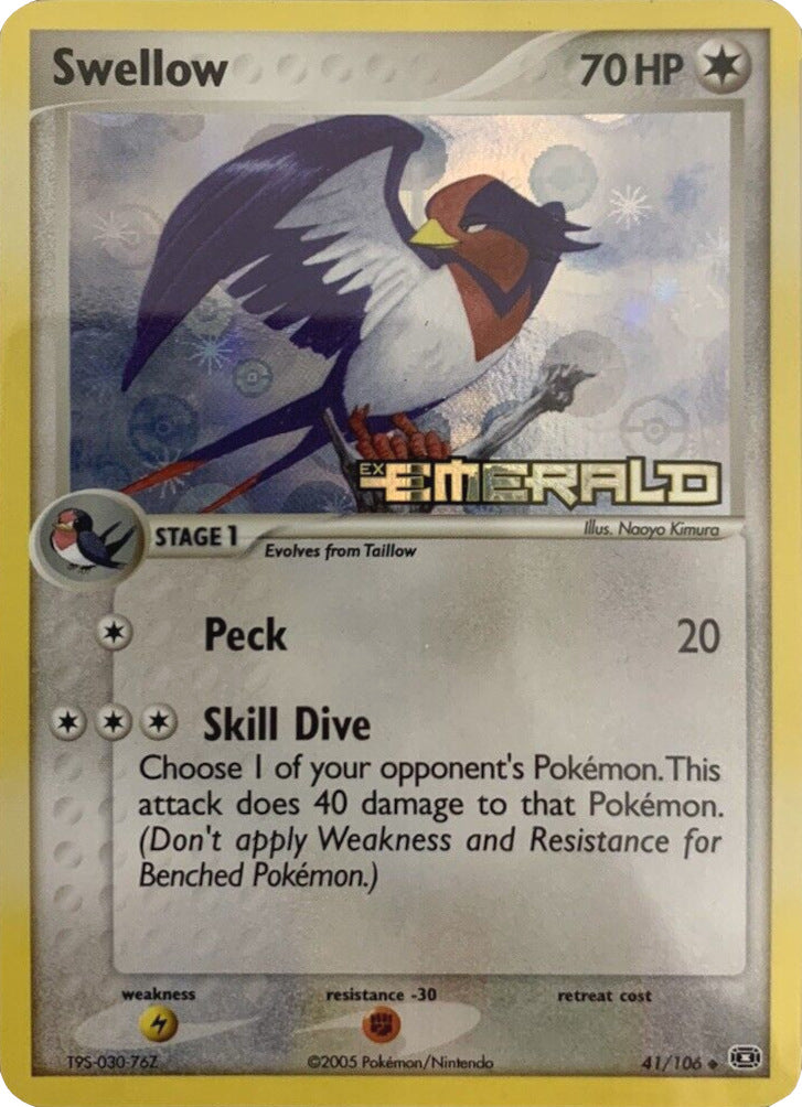 Swellow (41/106) (Stamped) [EX: Emerald] | Devastation Store