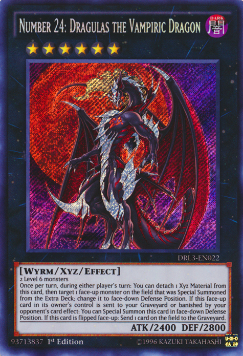 Number 24: Dragulas the Vampiric Dragon [DRL3-EN022] Secret Rare | Devastation Store