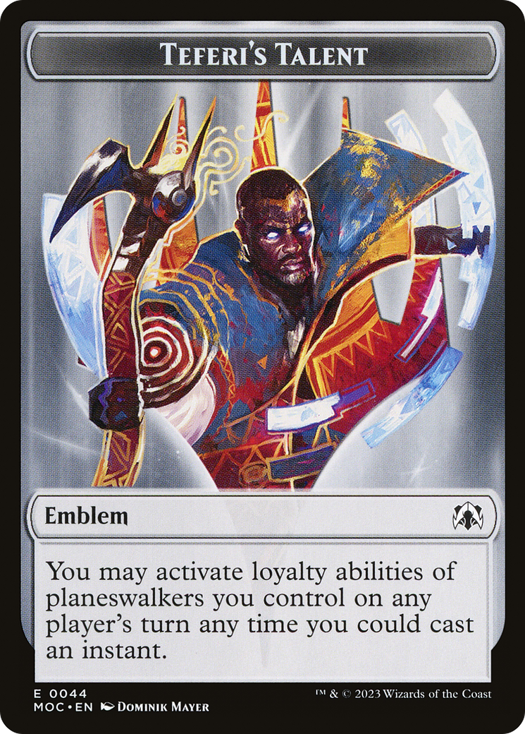 First Mate Ragavan // Teferi's Talent Emblem Double-Sided Token [March of the Machine Commander Tokens] | Devastation Store