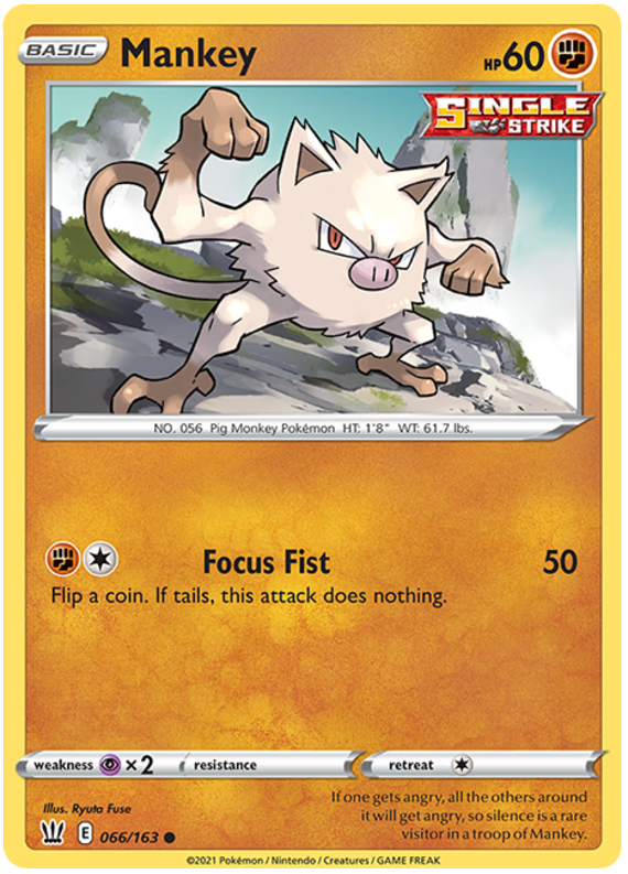 Mankey (066/163) [Sword & Shield: Battle Styles] | Devastation Store