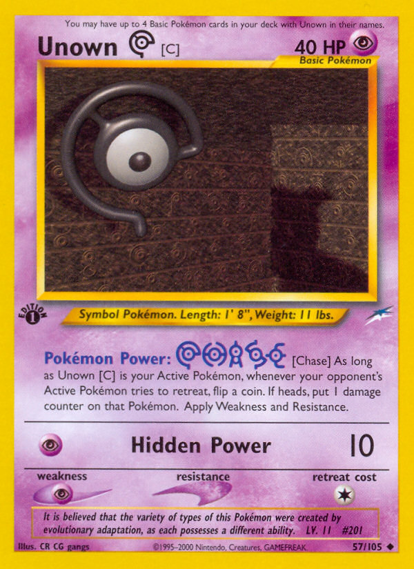 Unown [C] (57/105) [Neo Destiny 1st Edition] | Devastation Store