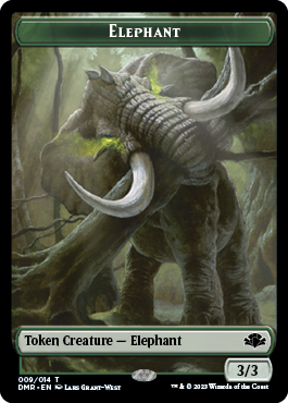 Elephant // Cat (008) Double-Sided Token [Dominaria Remastered Tokens] | Devastation Store