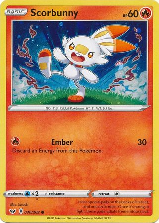 Scorbunny (030/202) (Cosmos Holo) [Sword & Shield: Base Set] | Devastation Store