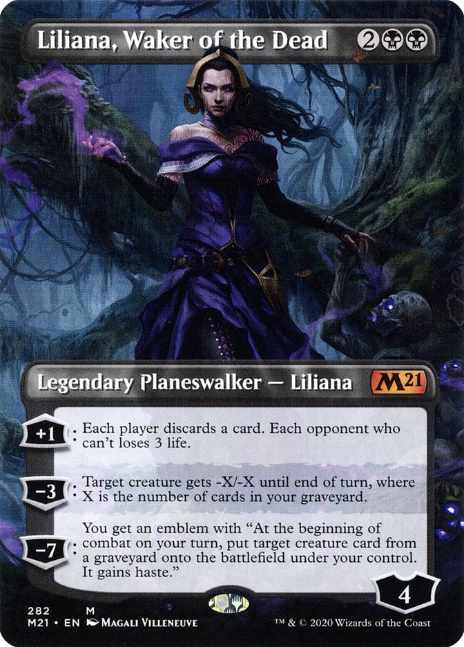 Liliana, Waker of the Dead (Borderless) [Core Set 2021] | Devastation Store