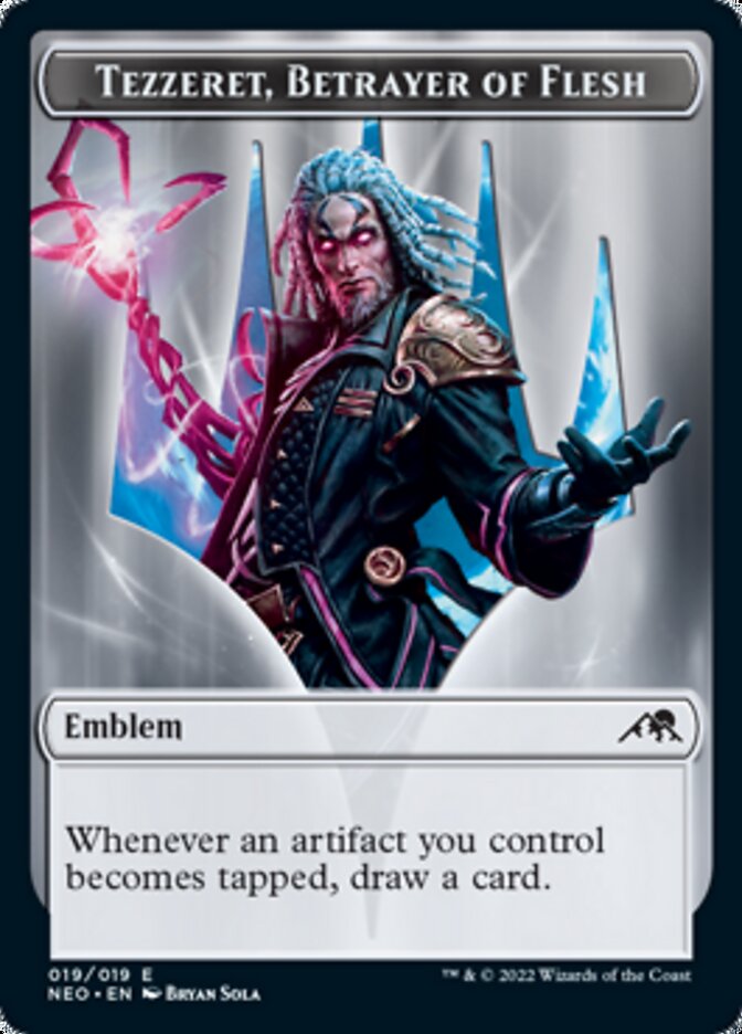 Spirit (002) // Tezzeret, Betrayer of Flesh Emblem Double-sided Token [Kamigawa: Neon Dynasty Tokens] | Devastation Store