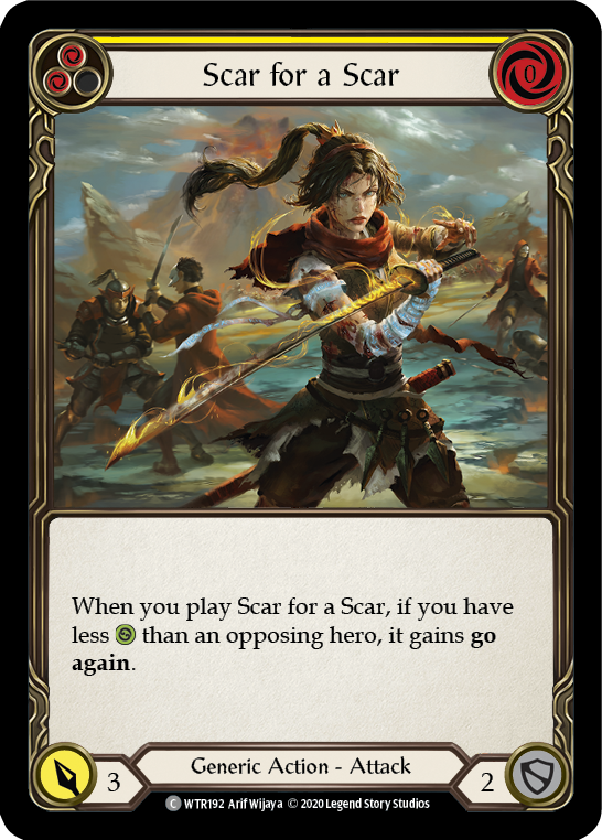 Scar for a Scar (Yellow) [WTR192] Unlimited Edition Rainbow Foil - Devastation Store | Devastation Store