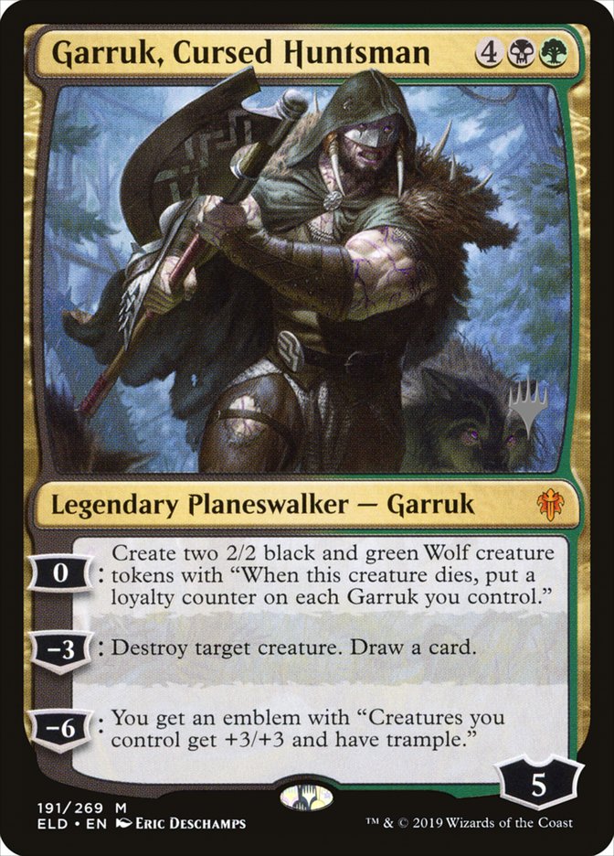 Garruk, Cursed Huntsman (Promo Pack) [Throne of Eldraine Promos] | Devastation Store