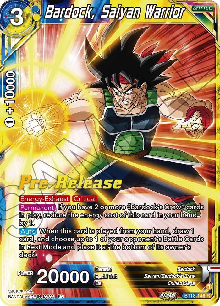 Bardock, Saiyan Warrior (BT18-146) [Dawn of the Z-Legends Prerelease Promos] | Devastation Store