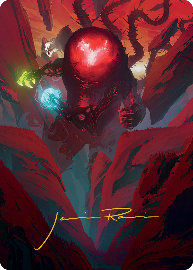 Omnath, Locus of All Art Card (62) (Gold-Stamped Signature) [March of the Machine Art Series] | Devastation Store