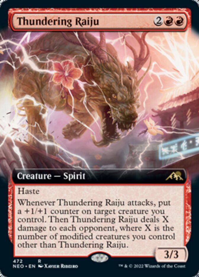 Thundering Raiju (Extended) [Kamigawa: Neon Dynasty] | Devastation Store