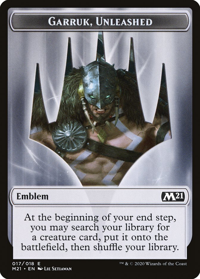 Garruk, Unleashed Emblem [Core Set 2021 Tokens] | Devastation Store