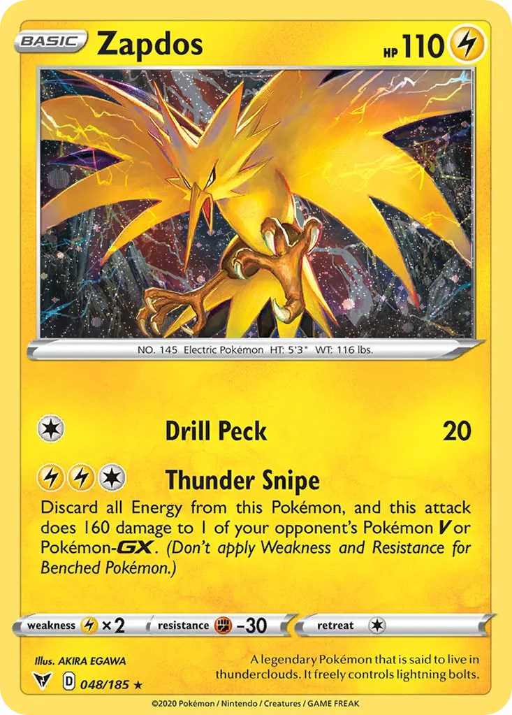 Zapdos (048/185) (Cosmos Holo) [Sword & Shield: Vivid Voltage] | Devastation Store
