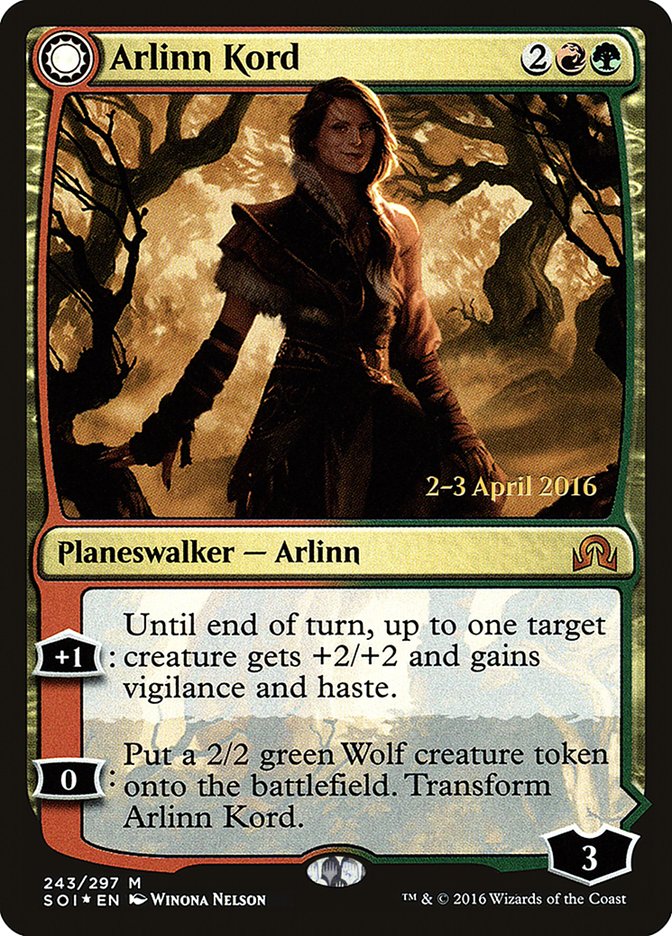 Arlinn Kord // Arlinn, Embraced by the Moon [Shadows over Innistrad Prerelease Promos] - Devastation Store | Devastation Store