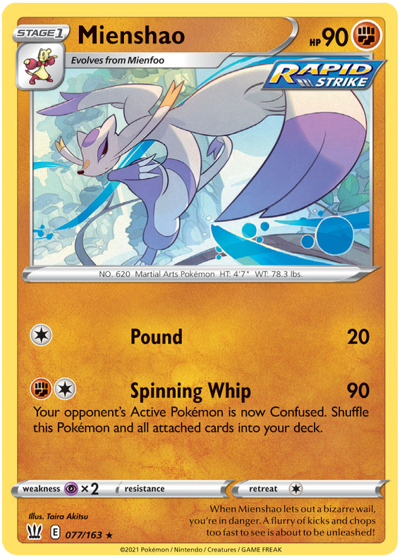 Mienshao (077/163) [Sword & Shield: Battle Styles] | Devastation Store