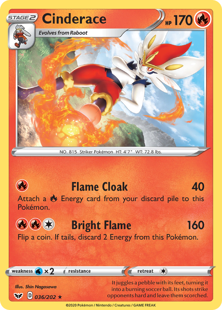 Cinderace (036/202) [Sword & Shield: Base Set] | Devastation Store