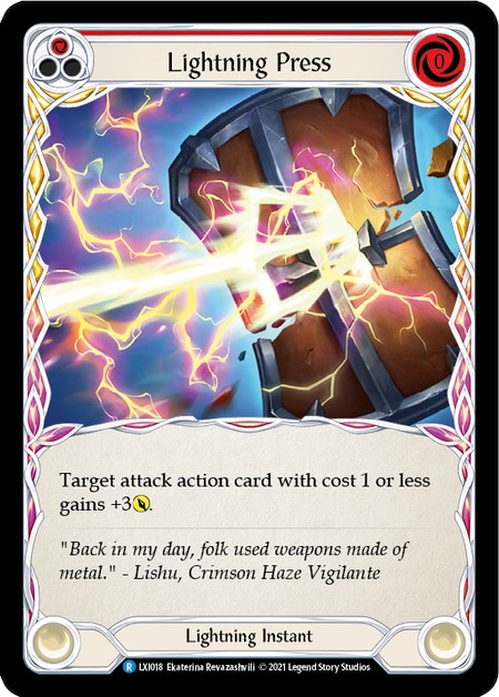 Lightning Press (Red) [LXI018] (Tales of Aria Lexi Blitz Deck)  1st Edition Normal | Devastation Store