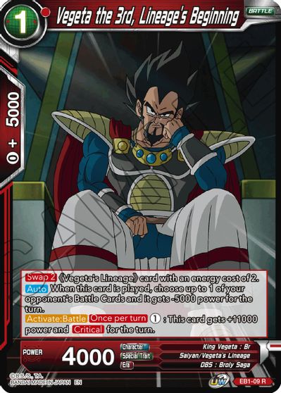 Vegeta the 3rd, Lineage's Beginning (EB1-009) [Battle Evolution Booster] | Devastation Store