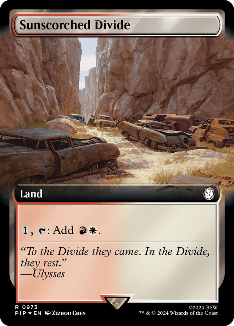 Sunscorched Divide (Extended Art) (Surge Foil) [Fallout] | Devastation Store