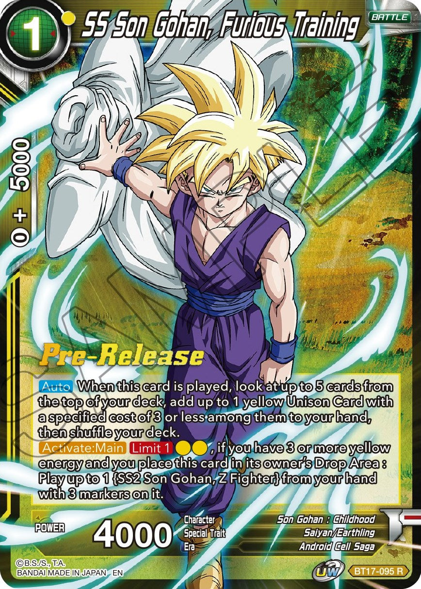 SS Son Gohan, Furious Training (BT17-095) [Ultimate Squad Prerelease Promos] | Devastation Store