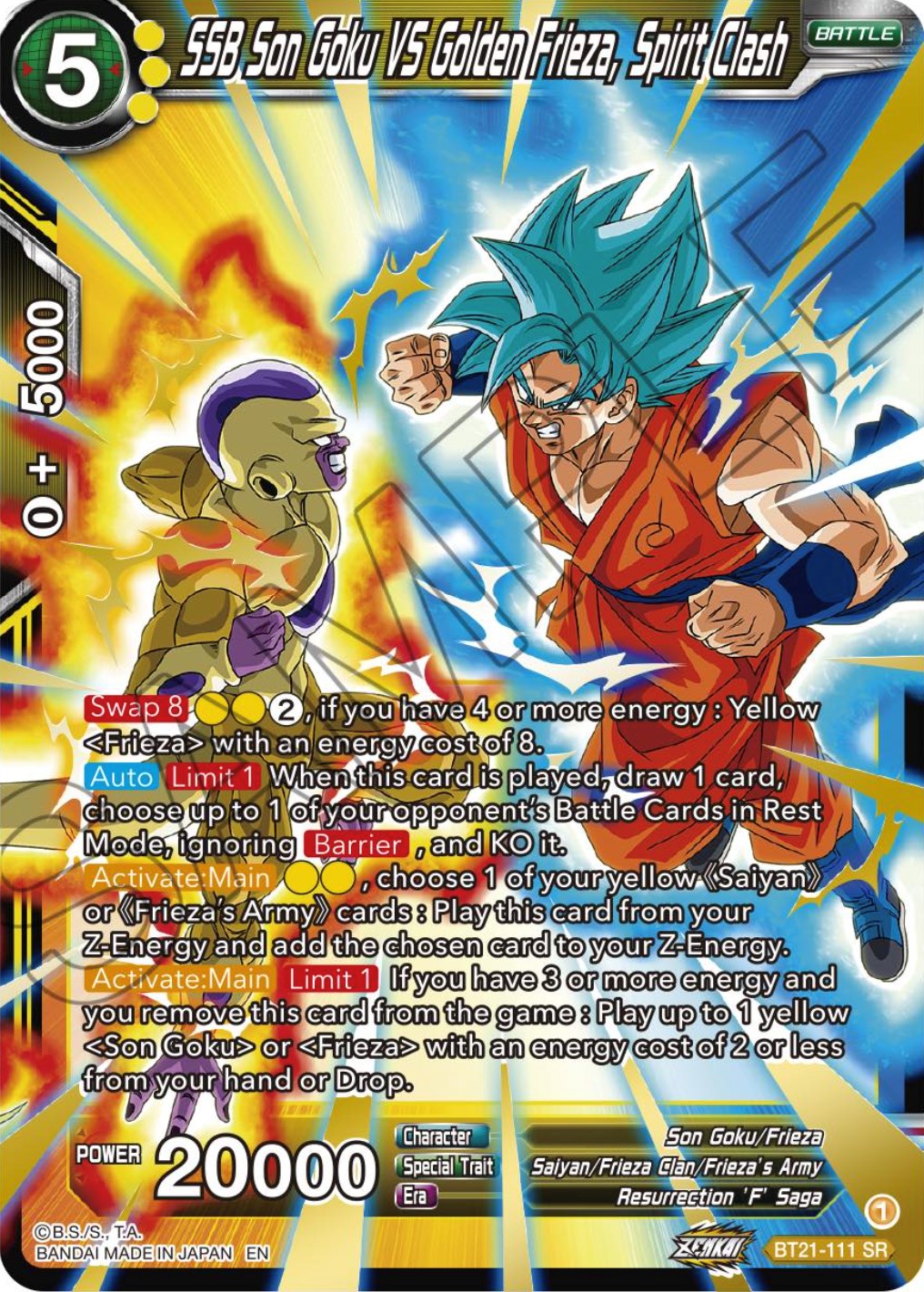 SSB Son Goku VS Golden Frieza, Spirit Clash (BT21-111) [Wild Resurgence] | Devastation Store