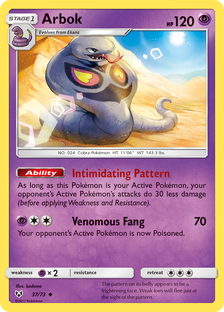 Arbok (37/73) [Sun & Moon: Shining Legends] | Devastation Store