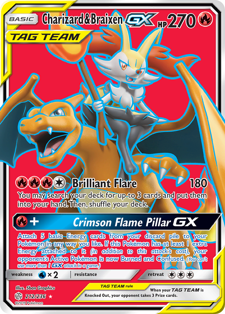Charizard & Braixen GX (212/236) [Sun & Moon: Cosmic Eclipse] | Devastation Store
