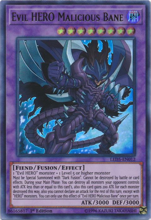 Evil Hero Malicious Bane [LED5-EN012] Ultra Rare | Devastation Store