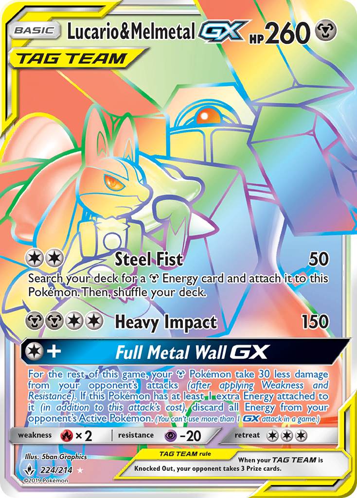 Lucario & Melmetal GX (224/214) [Sun & Moon: Unbroken Bonds] | Devastation Store