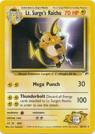 Lt. Surge's Raichu (28/132) [Gym Heroes Unlimited] | Devastation Store