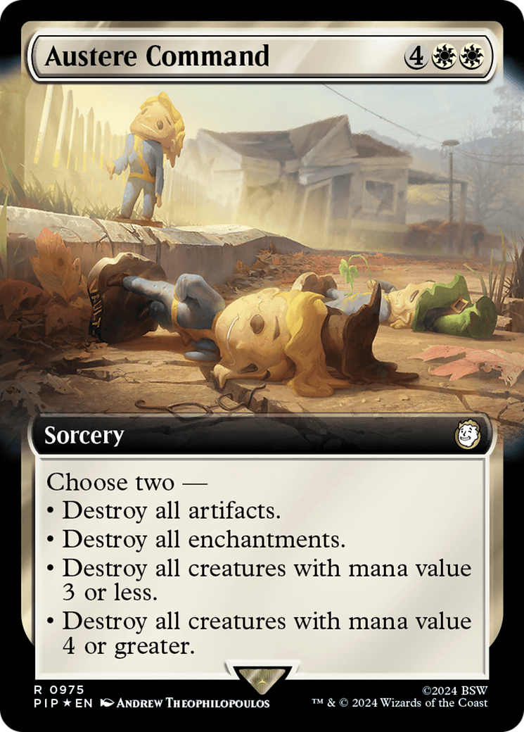 Austere Command (Extended Art) (Surge Foil) [Fallout] | Devastation Store