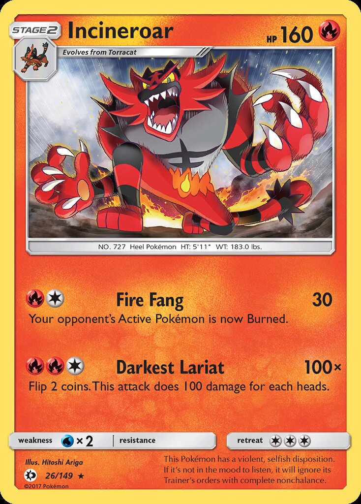 Incineroar (26/149) (Theme Deck Exclusive) [Sun & Moon: Base Set] | Devastation Store