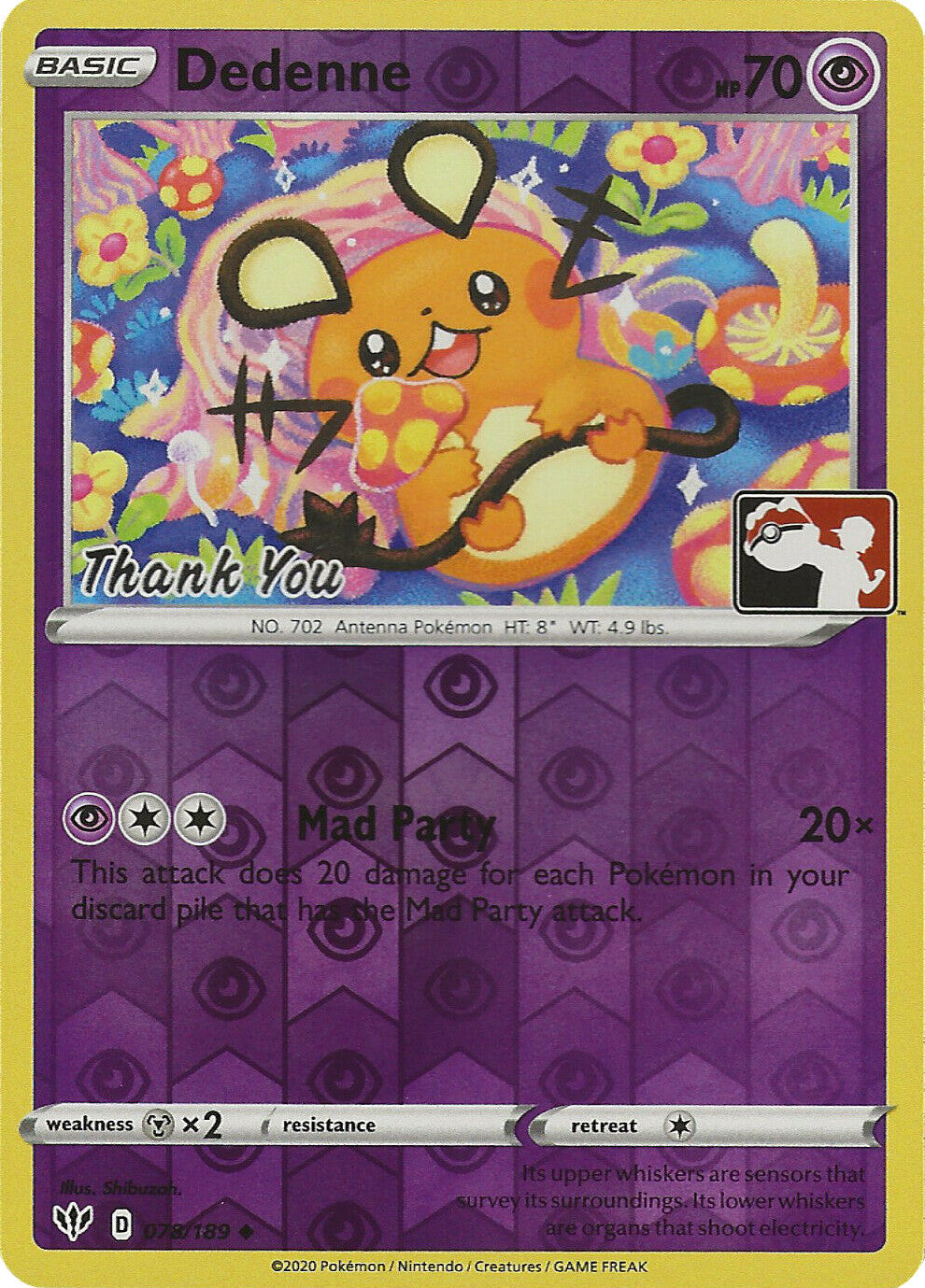 Dedenne (078/189) (Thank You Promo) [Sword & Shield: Darkness Ablaze] | Devastation Store