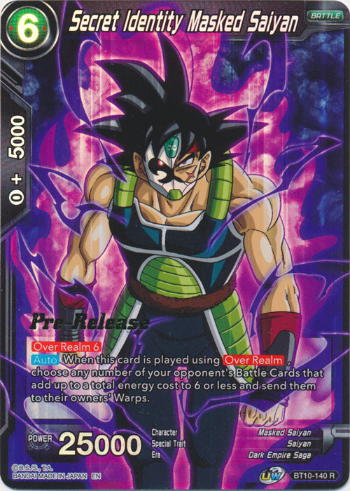 Secret Identity Masked Saiyan (BT10-140) [Rise of the Unison Warrior Prerelease Promos] | Devastation Store