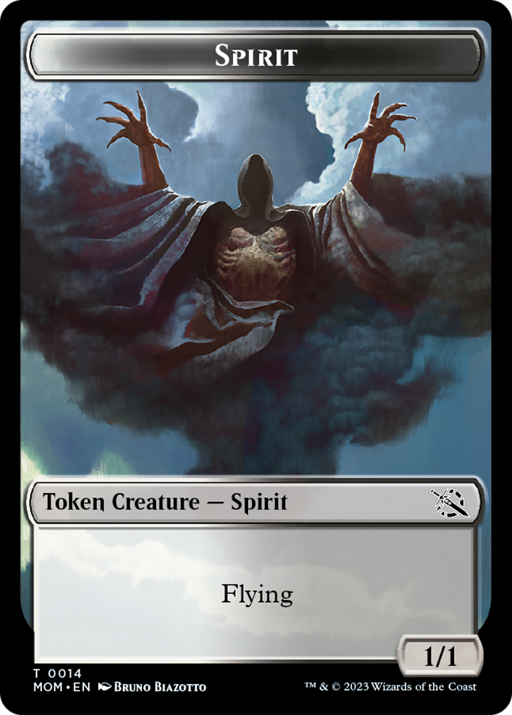 Knight (7) // Spirit (14) Double-Sided Token [March of the Machine Commander Tokens] | Devastation Store