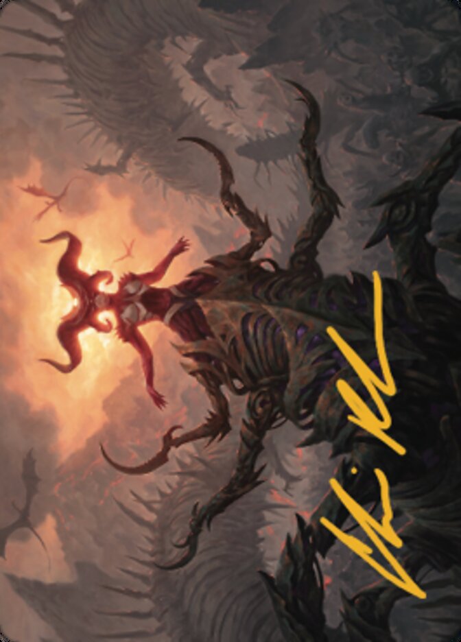 Sheoldred, the Apocalypse Art Card (Gold-Stamped Signature) [Dominaria United Art Series] | Devastation Store