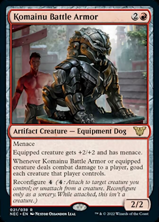 Komainu Battle Armor [Kamigawa: Neon Dynasty Commander] | Devastation Store