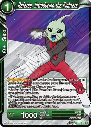 Referee, Introducing the Fighters [BT16-066] | Devastation Store