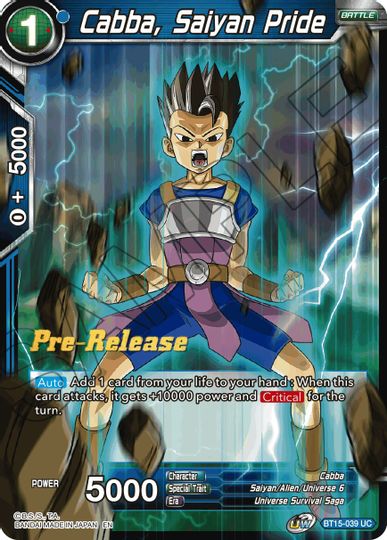 Cabba, Saiyan Pride (BT15-039) [Saiyan Showdown Prerelease Promos] | Devastation Store